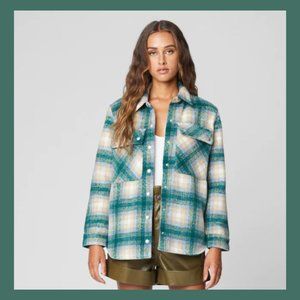 Plaid Shacket In Green M - image 1